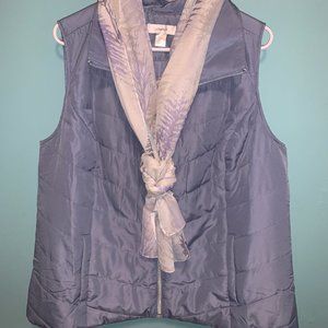 CJ Banks Quilted Lightweight Full Zip Vest - Size 1X - AND - CJ Banks Scarf
